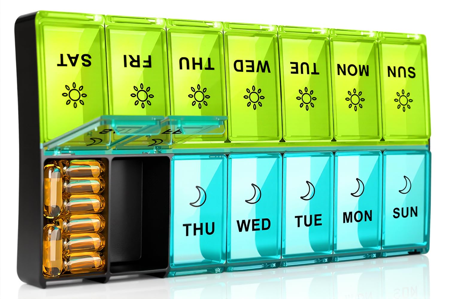 Amazon.com: Mossime XL Large Daily Pill Organizer 2 Times a Day